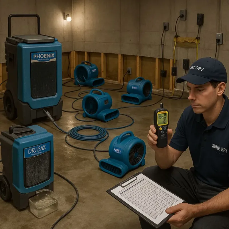Structural Drying and Dehumidification process in Hoopeston, IL